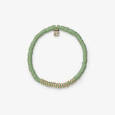 Heishi Disc & Metal Bead Stretch Bracelet