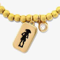 Dobby Metal Bead Stretch Bracelet