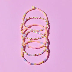 Frosted Bead Stretch Bracelet Set of 5