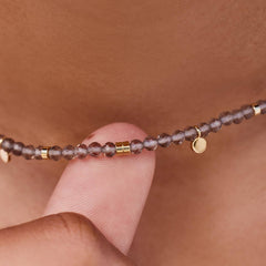 Smokey Quartz Beaded Choker