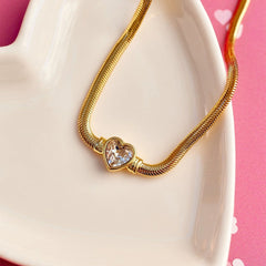 Rhinestone Heart Choker