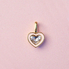 Harper Stone & Enamel Heart Charm