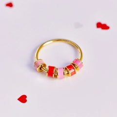Enamel Bead Fidget Ring