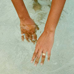 Wide Enamel Stripe Fidget Ring