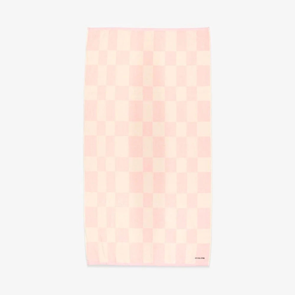 Pink & White Checkerboard Towel